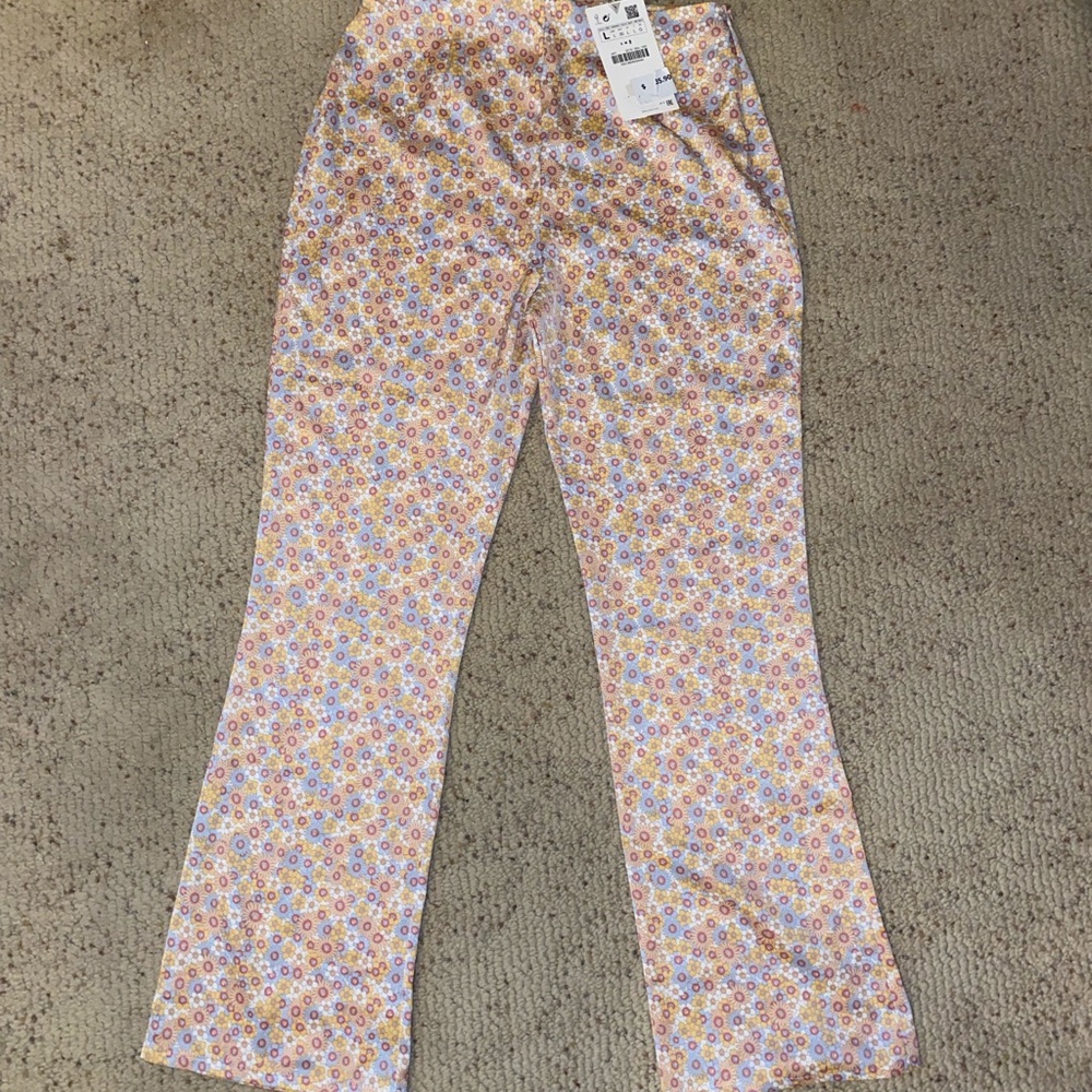 NWT Satin Floral Print Pants